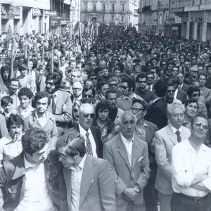 Manifestazione dopo la strage di Brescia